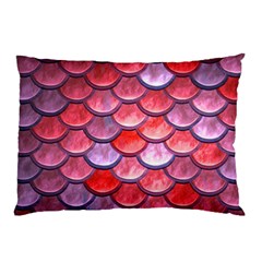 Red Mermaid Scale Pillow Case by snowwhitegirl