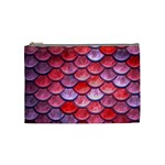 Red Mermaid Scale Cosmetic Bag (Medium) Front