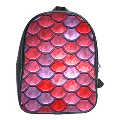 Red Mermaid Scale School Bag (large)