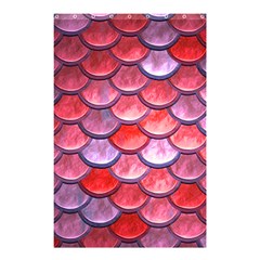 Red Mermaid Scale Shower Curtain 48  X 72  (small)  by snowwhitegirl