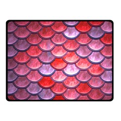 Red Mermaid Scale Double Sided Fleece Blanket (small)  by snowwhitegirl