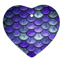 Blue Purple Mermaid Scale Ornament (heart) by snowwhitegirl