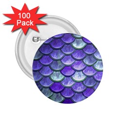 Blue Purple Mermaid Scale 2 25  Buttons (100 Pack)  by snowwhitegirl