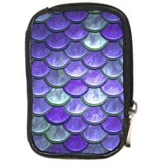 Blue Purple Mermaid Scale Compact Camera Leather Case by snowwhitegirl