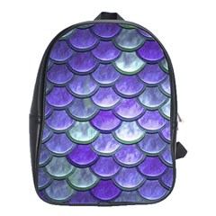 Blue Purple Mermaid Scale School Bag (large)