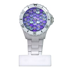 Blue Purple Mermaid Scale Plastic Nurses Watch