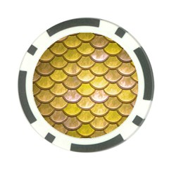 Yellow  Mermaid Scale Poker Chip Card Guard