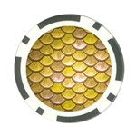Yellow  Mermaid Scale Poker Chip Card Guard Front
