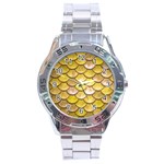 Yellow  Mermaid Scale Stainless Steel Analogue Watch Front