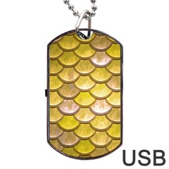 Yellow  Mermaid Scale Dog Tag Usb Flash (one Side) by snowwhitegirl