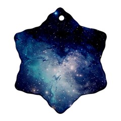 Nebula Blue Snowflake Ornament (two Sides)