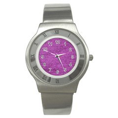 Purple Denim Stainless Steel Watch by snowwhitegirl