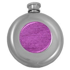Purple Denim Round Hip Flask (5 Oz) by snowwhitegirl