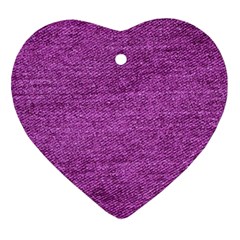 Purple Denim Heart Ornament (two Sides)