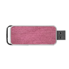 Pink  Denim Portable Usb Flash (one Side)