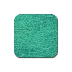 Green Denim Rubber Coaster (square) 