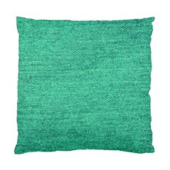 Green Denim Standard Cushion Case (two Sides)