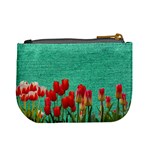 Green Denim Flowers Mini Coin Purse Back