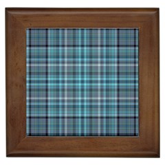 Teal Plaid Framed Tiles