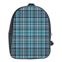 Teal Plaid School Bag (large)