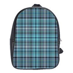 Teal Plaid School Bag (xl) by snowwhitegirl