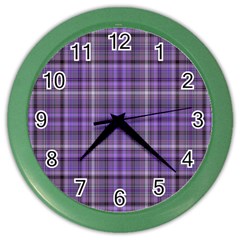 Purple  Plaid Color Wall Clock