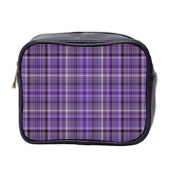 Purple  Plaid Mini Toiletries Bag (two Sides)