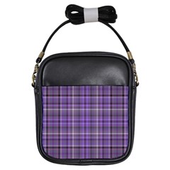 Purple  Plaid Girls Sling Bag