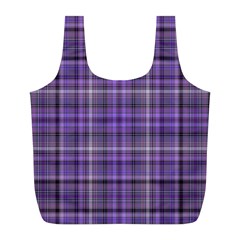 Purple  Plaid Full Print Recycle Bag (l) by snowwhitegirl