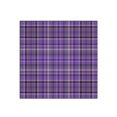 Purple  Plaid Satin Bandana Scarf