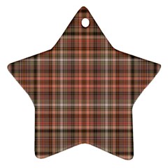 Peach  Plaid Star Ornament (two Sides)