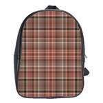 Peach  Plaid School Bag (Large) Front