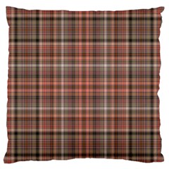 Peach  Plaid Standard Flano Cushion Case (one Side)