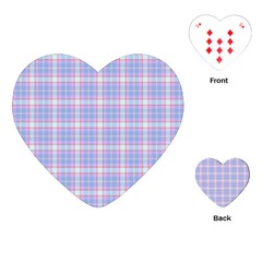 Pink Blue Plaid Playing Cards (heart)  by snowwhitegirl