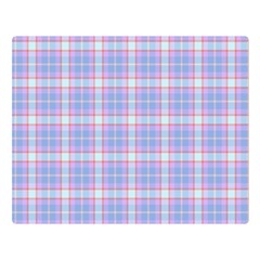 Pink Blue Plaid Double Sided Flano Blanket (large) 