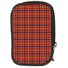 Red Yellow Plaid Compact Camera Leather Case by snowwhitegirl