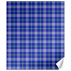 Blue Teal Plaid Canvas 20  X 24  