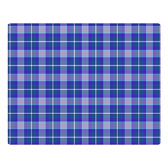 Blue Teal Plaid Double Sided Flano Blanket (large) 