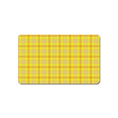 Yellow Sun Plaid Magnet (name Card) by snowwhitegirl