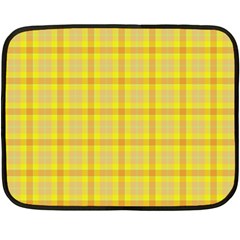 Yellow Sun Plaid Double Sided Fleece Blanket (mini) 