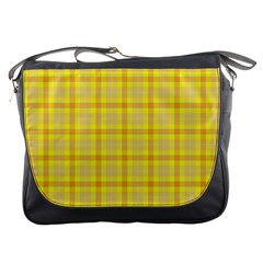 Yellow Sun Plaid Messenger Bag by snowwhitegirl