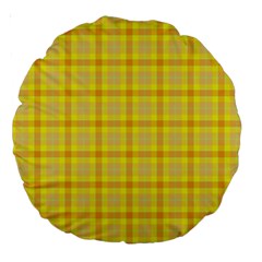 Yellow Sun Plaid Large 18  Premium Round Cushions