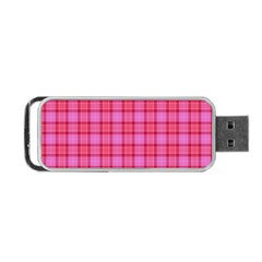 Valentine Pink Red Plaid Portable Usb Flash (two Sides) by snowwhitegirl