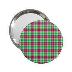 Pink Green Plaid 2 25  Handbag Mirrors