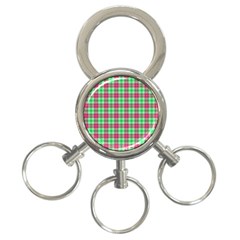 Pink Green Plaid 3-ring Key Chains by snowwhitegirl