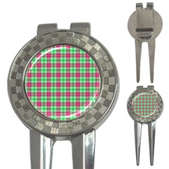 Pink Green Plaid 3-in-1 Golf Divots