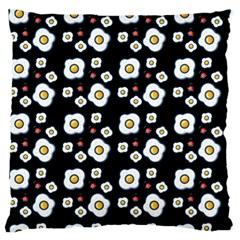 Eggs Black Large Flano Cushion Case (two Sides)