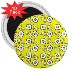 Eggs Yellow 3  Magnets (10 Pack) 