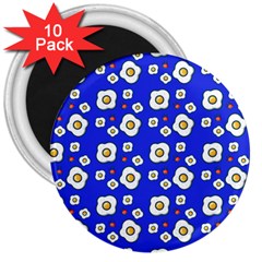 Eggs Blue 3  Magnets (10 Pack) 