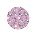 Eggs Pink Rubber Round Coaster (4 pack)  Front